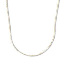 Solid Box Chain Necklace 14K Yellow Gold 18&quot;