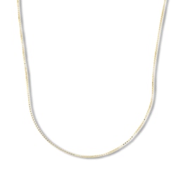 Box Chain Necklace Solid 14K Yellow Gold 18"