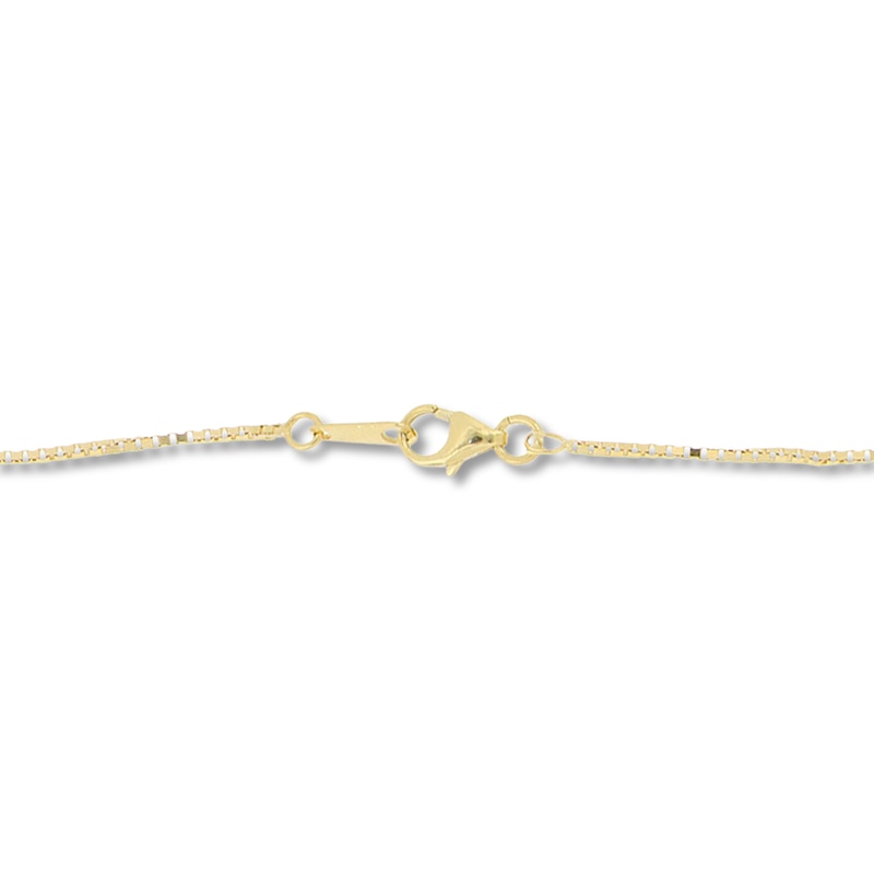 Solid Box Chain Necklace 14K Yellow Gold 18"