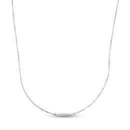 Box Chain Necklace Solid 14K White Gold 20"