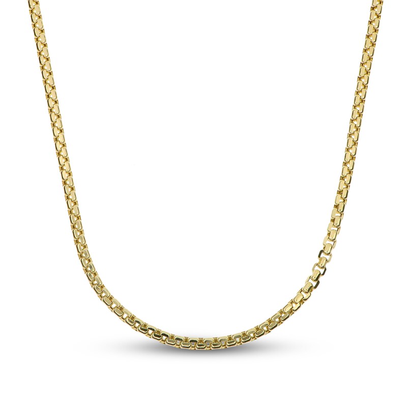 Hollow Box Chain Necklace 10K Yellow Gold 20"