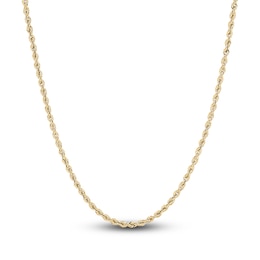 Men's Glitter Rope Chain Necklace 14K Yellow Gold 20&quot;