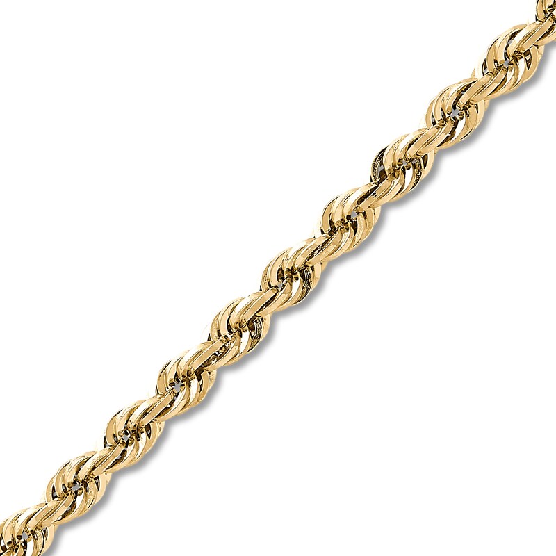 Main Image 2 of Glitter Rope Chain Necklace Semi-Solid 14K Yellow Gold 20"