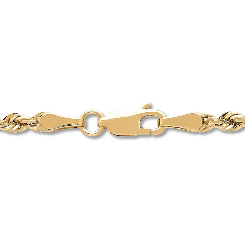 Main Image 3 of Glitter Rope Chain Necklace Semi-Solid 14K Yellow Gold 20"