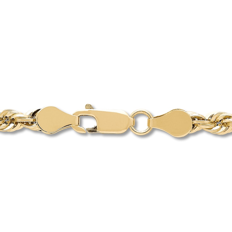 Main Image 3 of Glitter Rope Chain Necklace Semi-Solid 14K Yellow Gold 22"