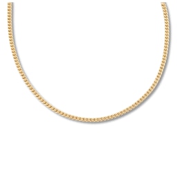 Hollow Curb Chain Necklace 10K Yellow Gold 16&quot;