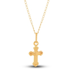 Children's Cross Necklace 14K Yellow Gold 13&quot;