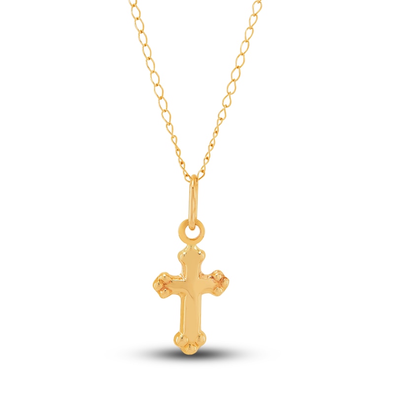 Children's Cross Necklace 14K Yellow Gold 13