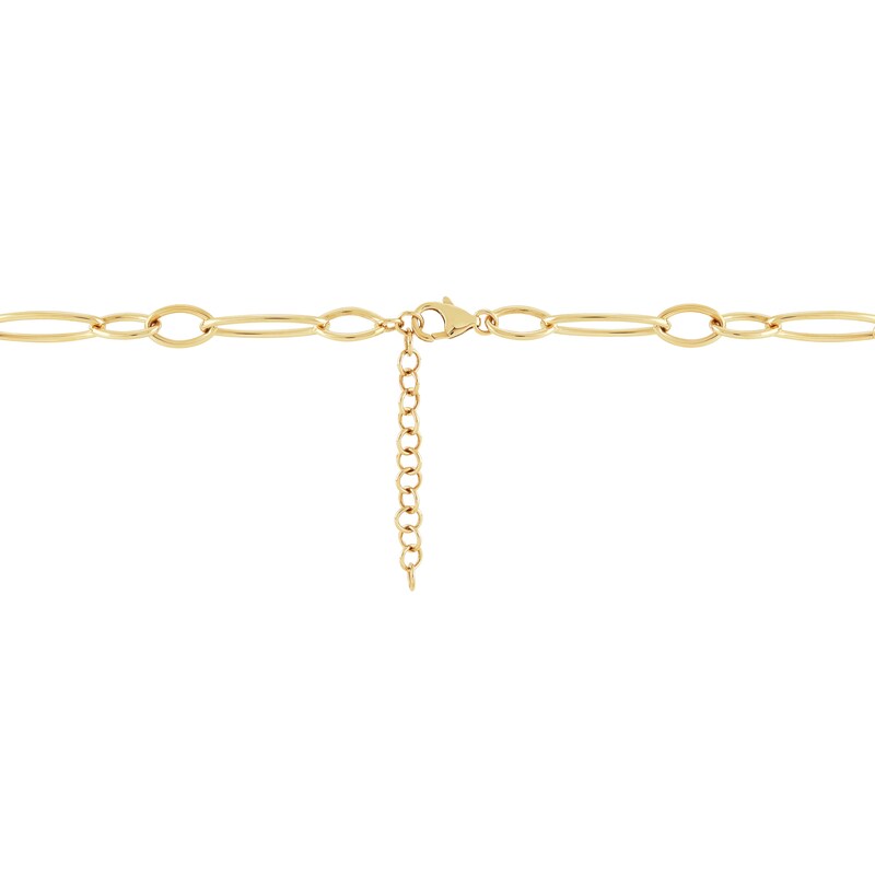 Oval Hollow Link Fashion Necklace 10K Yellow Gold 16"