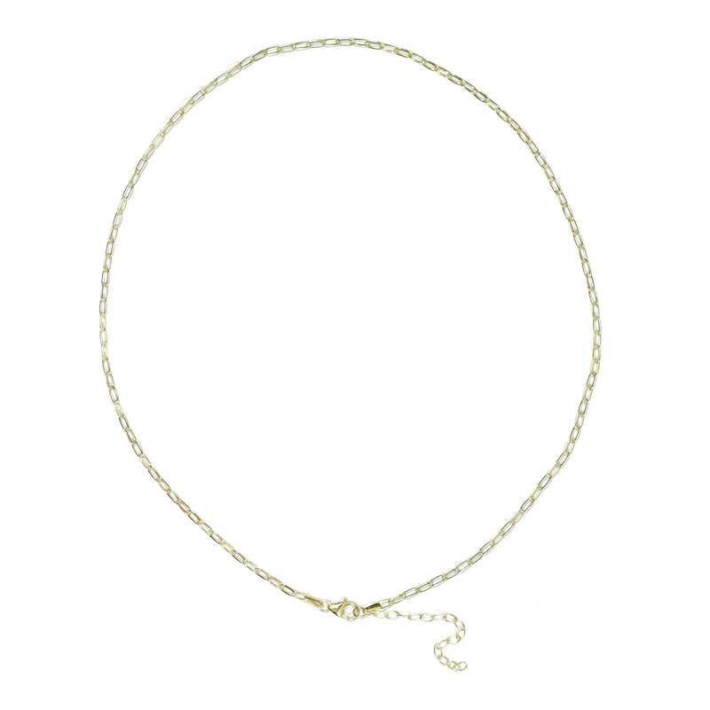 Hollow Paperclip Necklace 10K Yellow Gold 16"