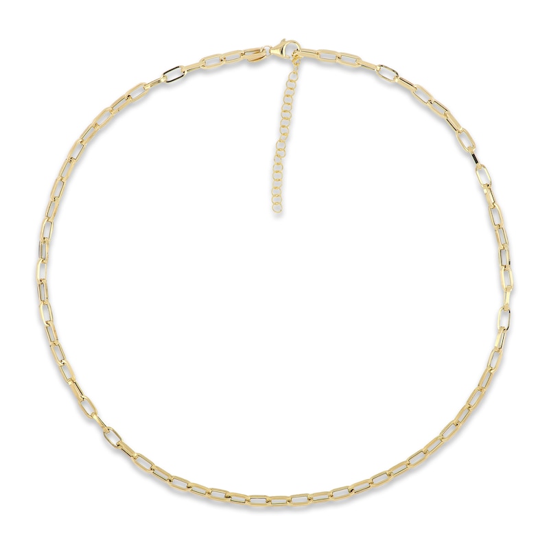 Main Image 1 of Oval Paperclip Necklace Hollow 10K Yellow Gold 18"