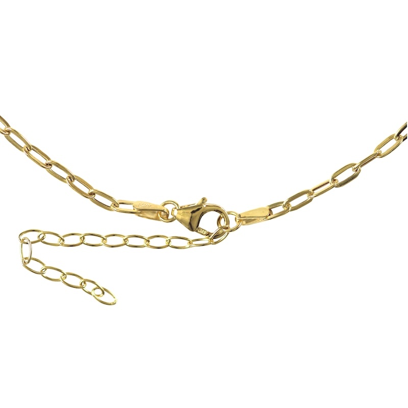 Main Image 2 of Oval Paperclip Necklace Hollow 10K Yellow Gold 18"