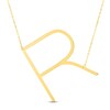 Thumbnail Image 1 of Large Sideways R Necklace 14K Yellow Gold 18"