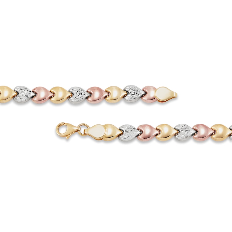 Main Image 2 of Stampato Heart Necklace 10K Tri-Tone Gold 17"