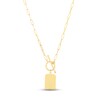 Thumbnail Image 1 of Dog Tag Paperclip Toggle Necklace 14K Yellow Gold 18"