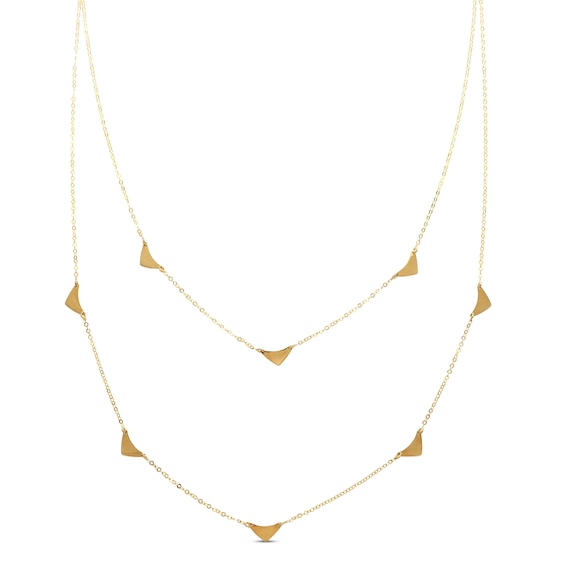 Double Layer Necklace 10K Yellow Gold 18"
