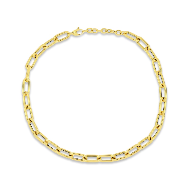 Main Image 1 of Paperclip Necklace Hollow 10K Yellow Gold 20"