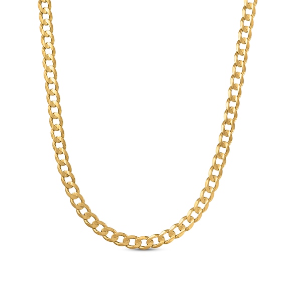 Curb Chain Necklace Solid 10K Yellow Gold 20"