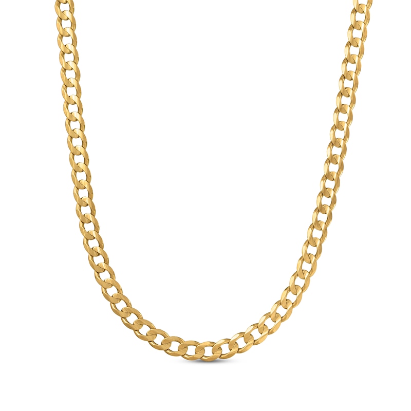 Main Image 1 of Curb Chain Necklace Solid 10K Yellow Gold 20"