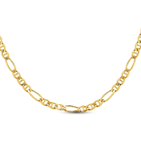 Men's Figaro Necklace 10K Yellow Gold 22"