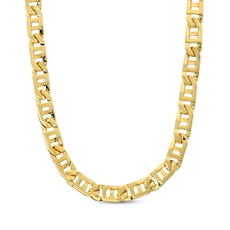 Solid Mariner Chain Necklace 14K Yellow Gold 22&quot;