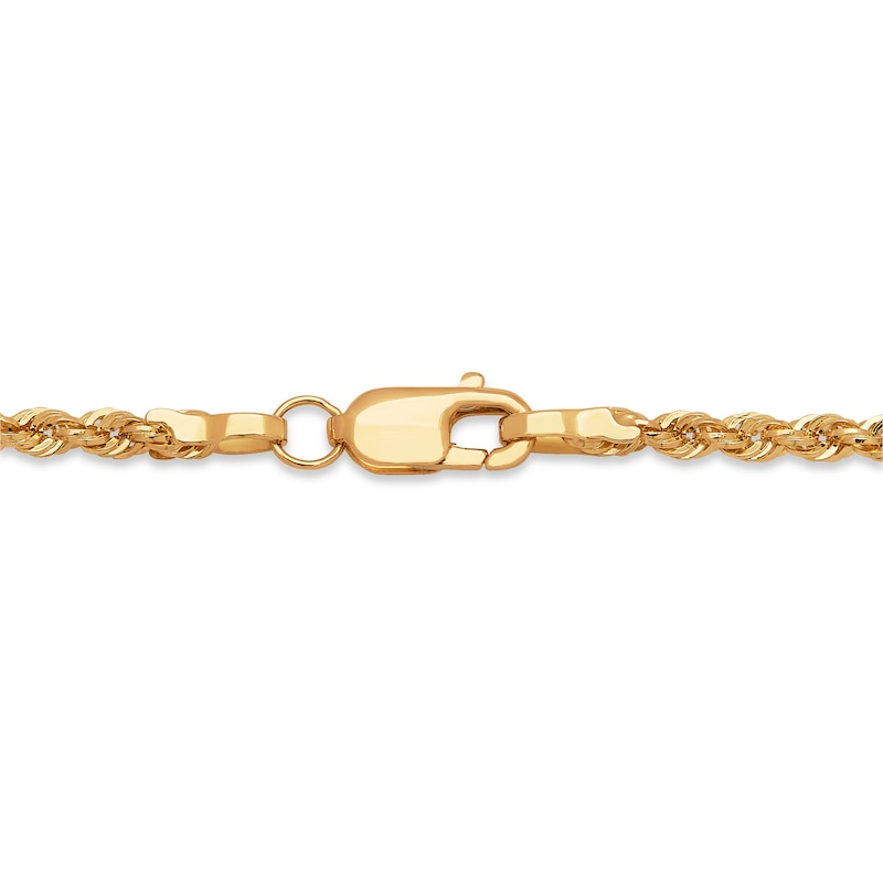 Main Image 2 of Rope Chain Necklace Semi-Solid 14K Yellow Gold 16"