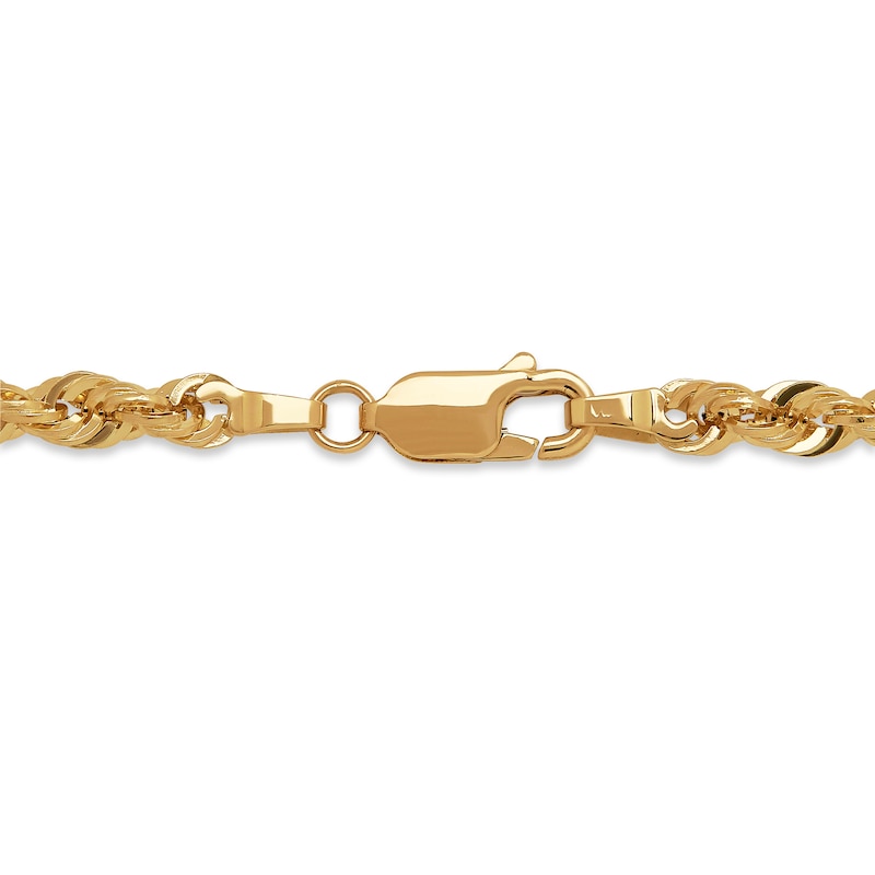 Main Image 2 of Rope Chain Necklace Semi-Solid 14K Yellow Gold 20"