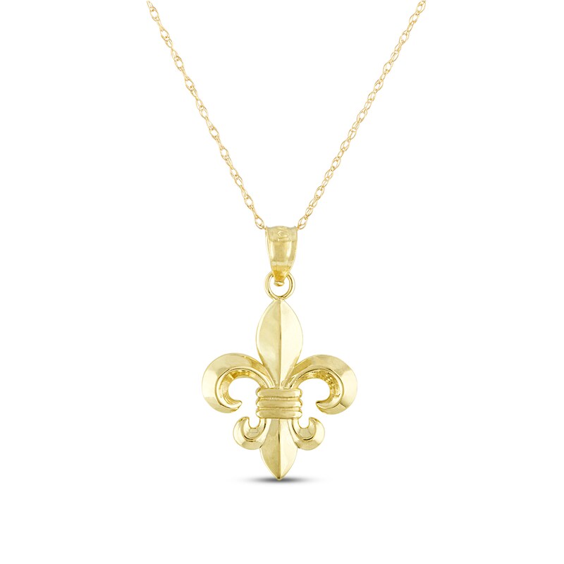 Fleur-de-Lis Necklace 10K Yellow Gold 18"