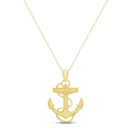 Anchor Necklace 10K Yellow Gold 18"