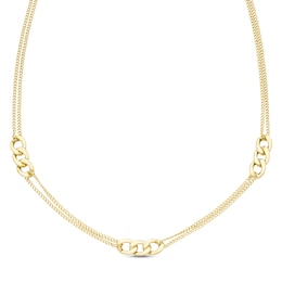 Curb Chain Necklace 10K Yellow Gold 18&quot;