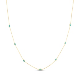 Enamel Evil Eye Necklace 14K Yellow Gold 18"