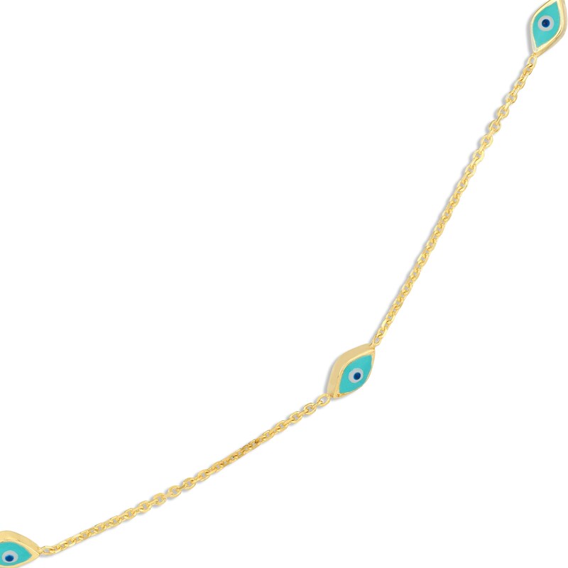 Main Image 2 of Enamel Evil Eye Necklace 14K Yellow Gold 18"