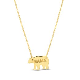 &quot;Mama&quot; Bear Necklace 14K Yellow Gold 18&quot;