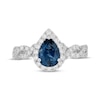 Thumbnail Image 2 of Neil Lane Pear-Shaped London Blue Topaz Engagement Ring 5/8 ct tw Diamond 14K White Gold