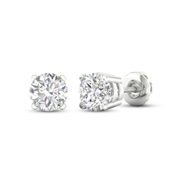 KAY Lab-Grown Diamonds Solitaire Earrings 2-1/2 ct tw Round-cut 14K White Gold (F/SI2)