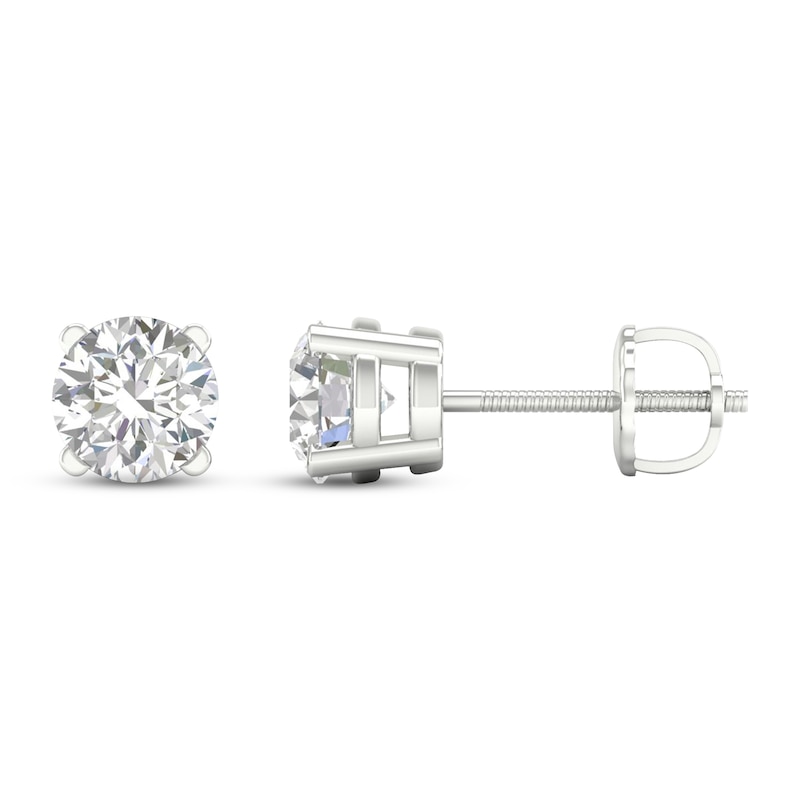 Lab-Created Diamonds by KAY Solitaire Earrings 2-1/2 ct tw Round-cut 14K White Gold (F/SI2)