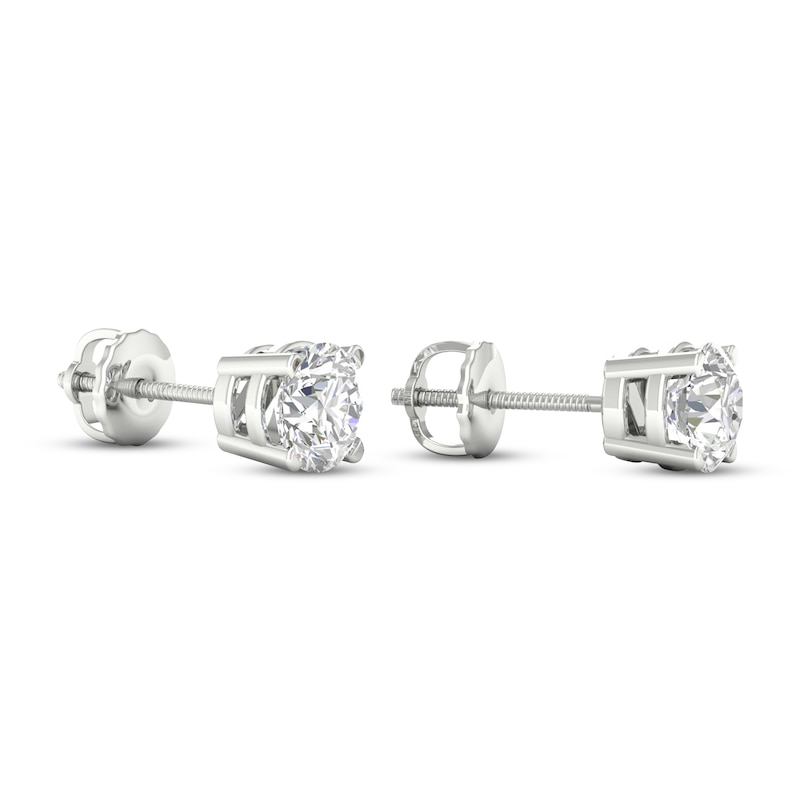 Lab-Created Diamonds by KAY Solitaire Earrings 2-1/2 ct tw Round-cut 14K White Gold (F/SI2)