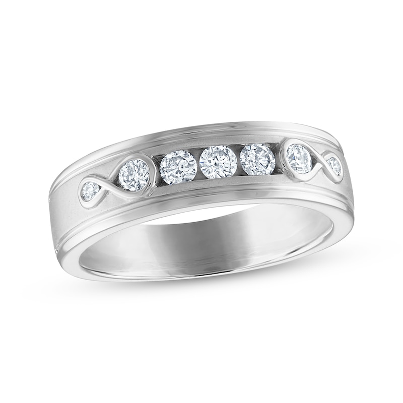 Every Moment Men's Diamond Wedding Band 1/2 ct tw 14K White Gold