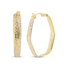 Thumbnail Image 0 of Diamond-Cut Angled Hoop Earrings 14K Yellow Gold 25mm