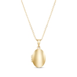 Polished Oval Locket Necklace 10K Yellow Gold 18"