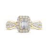 Thumbnail Image 3 of Adore Baguette & Round-Cut Multi-Diamond Center Engagement Ring 3/4 ct tw 10K Yellow Gold