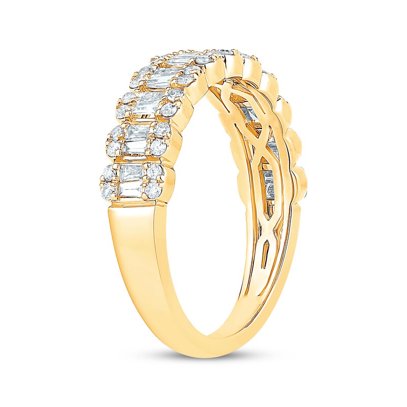 Main Image 2 of Adore Baguette & Round-Cut Diamond Anniversary Band 5/8 ct tw 14K Yellow Gold