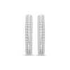 Thumbnail Image 1 of DIamond Double-Row Huggie Hoop Earrings 1/4 ct tw 10K White Gold
