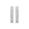 Thumbnail Image 1 of DIamond Double-Row Huggie Hoop Earrings 1/4 ct tw 10K White Gold