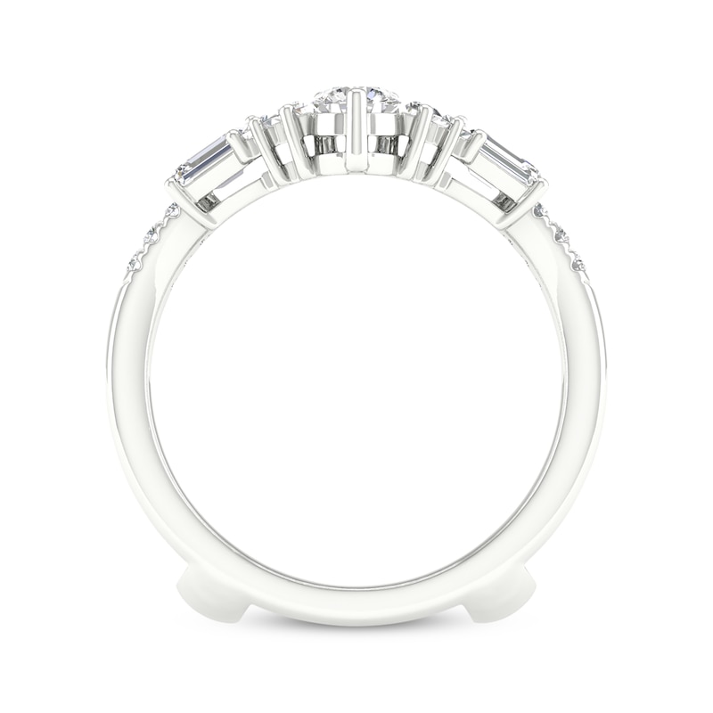 Main Image 4 of Lab-Grown Diamonds Baguette, Round & Emerald-Cut Chevron Enhancer Ring 1-1/2 ct tw 14K White Gold