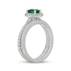 Thumbnail Image 2 of Neil Lane Emerald-Cut Natural Emerald & Diamond Halo Bridal Set 5/8 ct tw 14K White Gold