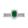 Thumbnail Image 3 of Neil Lane Emerald-Cut Natural Emerald & Diamond Halo Bridal Set 5/8 ct tw 14K White Gold
