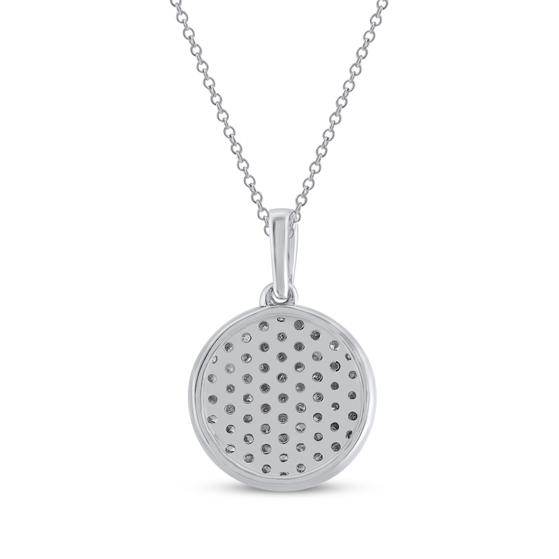 Main Image 2 of Diamond Disc Necklace 1/3 ct tw 10K White Gold 18"