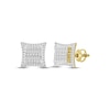 Thumbnail Image 1 of Men's Baguette & Round-Cut Diamond Greek Key Stud Earrings 1/4 ct tw 10K Yellow Gold
