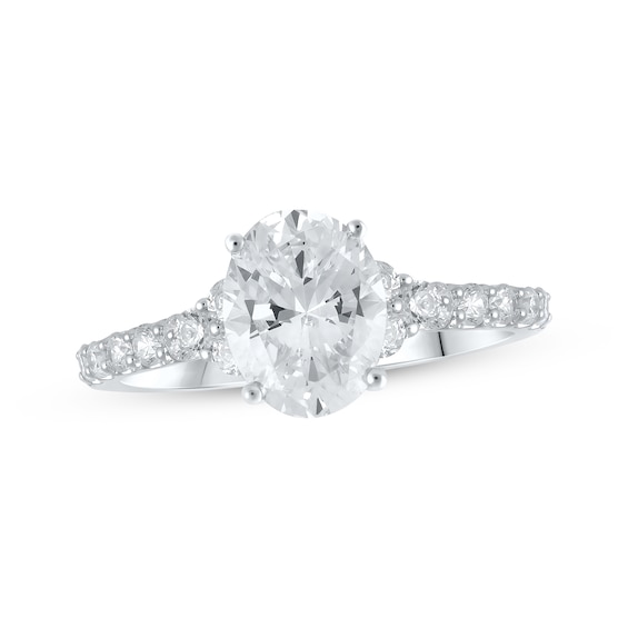Lab-Grown Diamonds Diamond Oval-Cut Engagement Ring 2 ct tw 14K White Gold